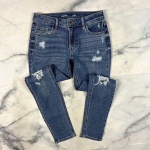 Old Navy Rockstar Super Skinny Jeans Size 4 Distressed Mid Rise Stretch 413162